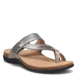 Footbed Sandals*Taos Women's , Perfect Sandal Grey Champagne Metallic