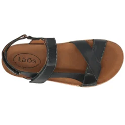 Footbed Sandals*Taos Women's , Sideways Sandal Black