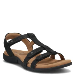 Footbed Sandals*Taos Women's , Trophy 2 Sandal Black Emboss
