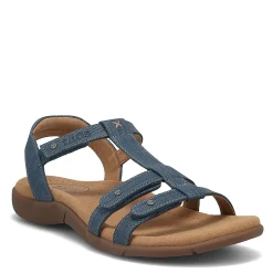 Footbed Sandals*Taos Women's , Trophy 2 Sandal Blue Emboss