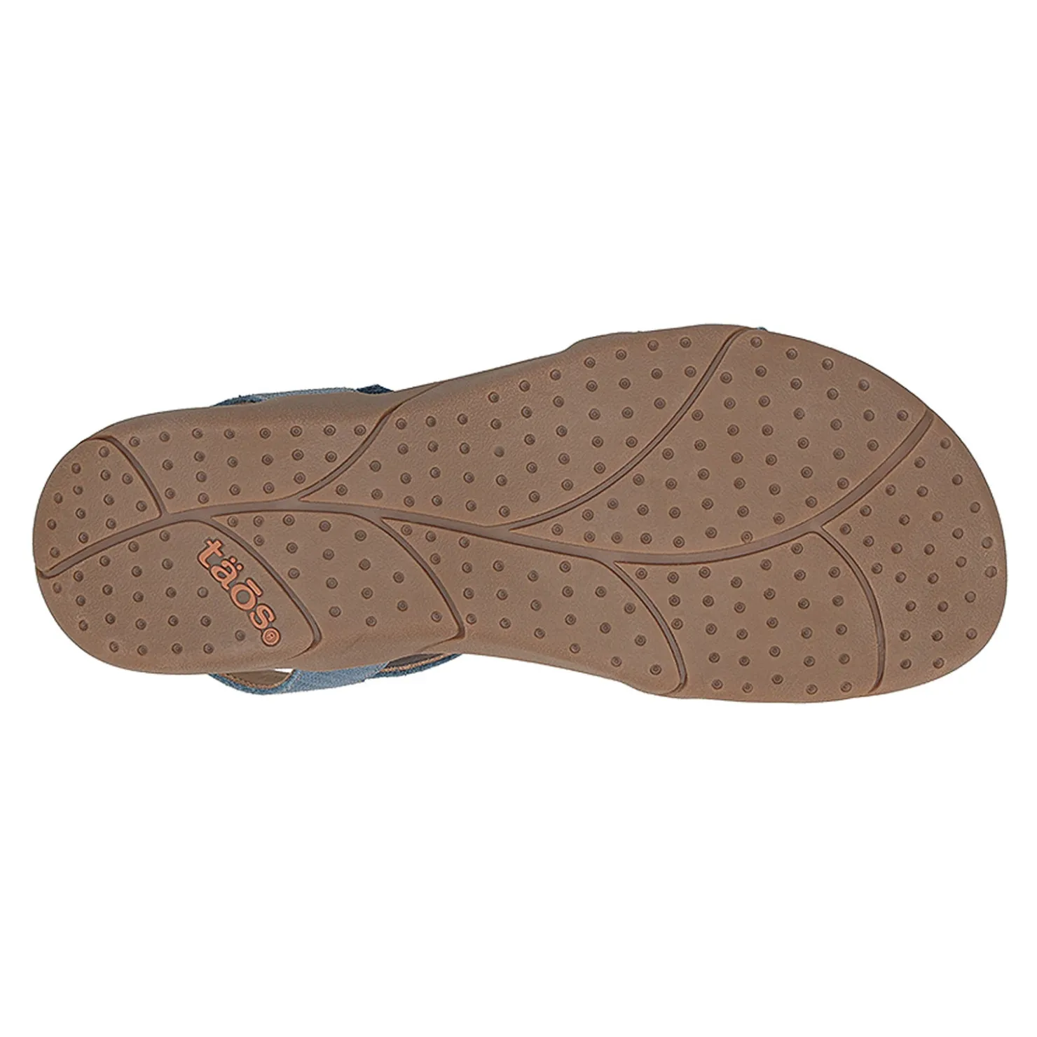 Footbed Sandals*Taos Women's , Trophy 2 Sandal Blue Emboss
