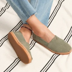 Women's , Alpargata Vetiver Suede Leather Wrap Slip-On|TOMS Best