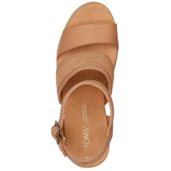 Wedges*TOMS Women's , Madelyn Sandal Sandy Beige Canvas