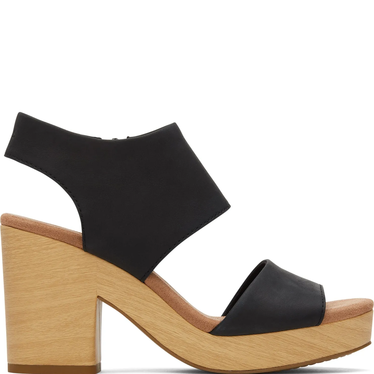 Heeled Sandals*TOMS Women's , Majorca Platform Sandal Black Leather