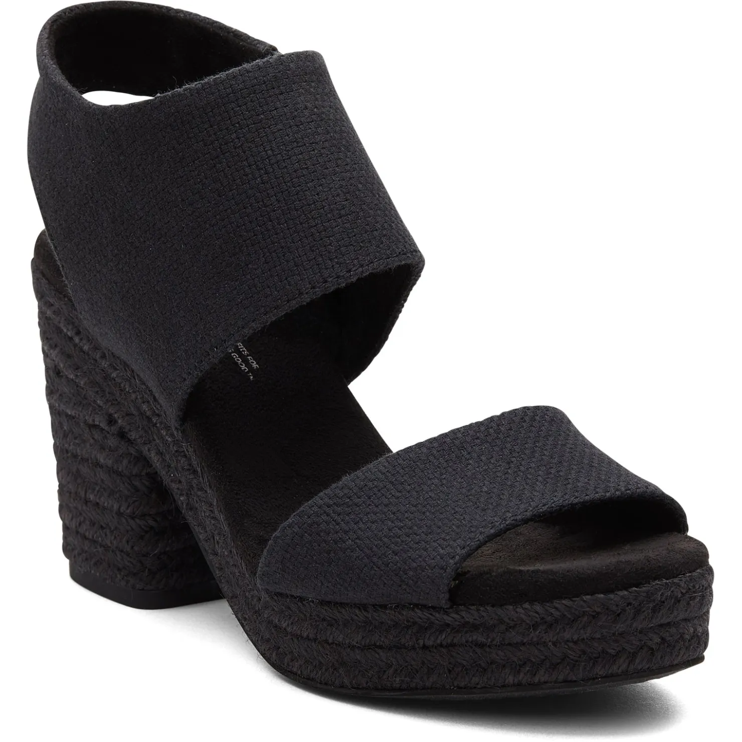 Heeled Sandals*TOMS Women's , Majorca Platform Sandal Black Basketweave