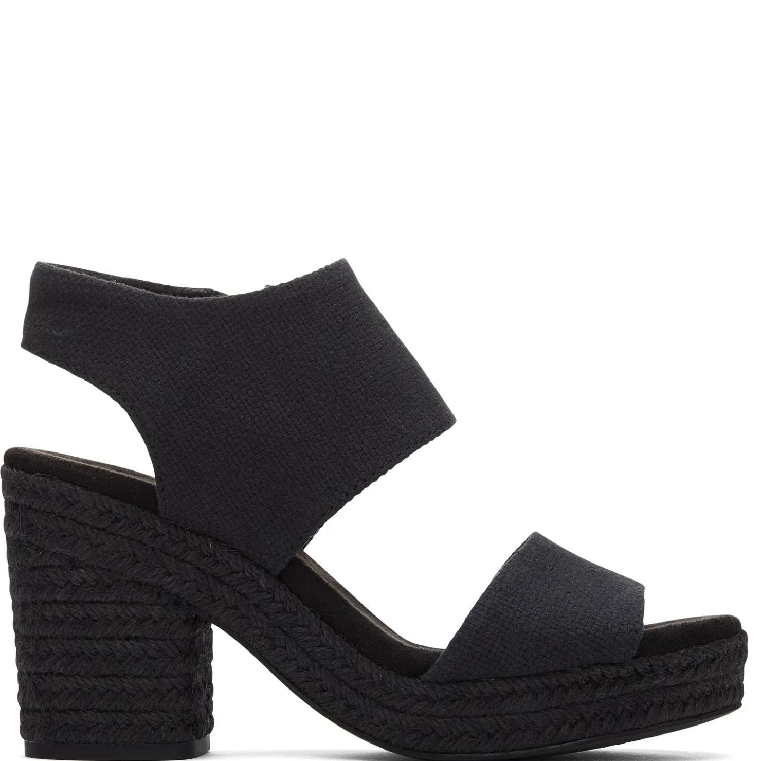 Heeled Sandals*TOMS Women's , Majorca Platform Sandal Black Basketweave
