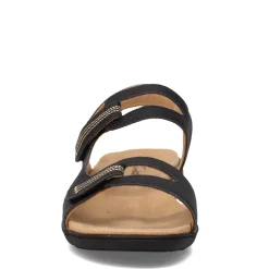 Footbed Sandals*Trotters Women's , Katarina Sandal Black Nubuck