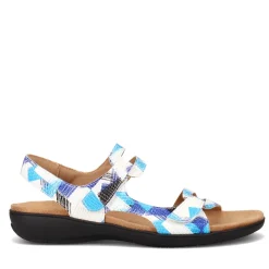 Footbed Sandals*Trotters Women's , Katarina Sandal Blue Multi