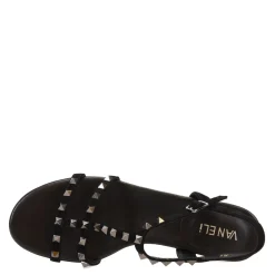 Heeled Sandals*Vaneli Women's , Brunel Sandal Black Suede