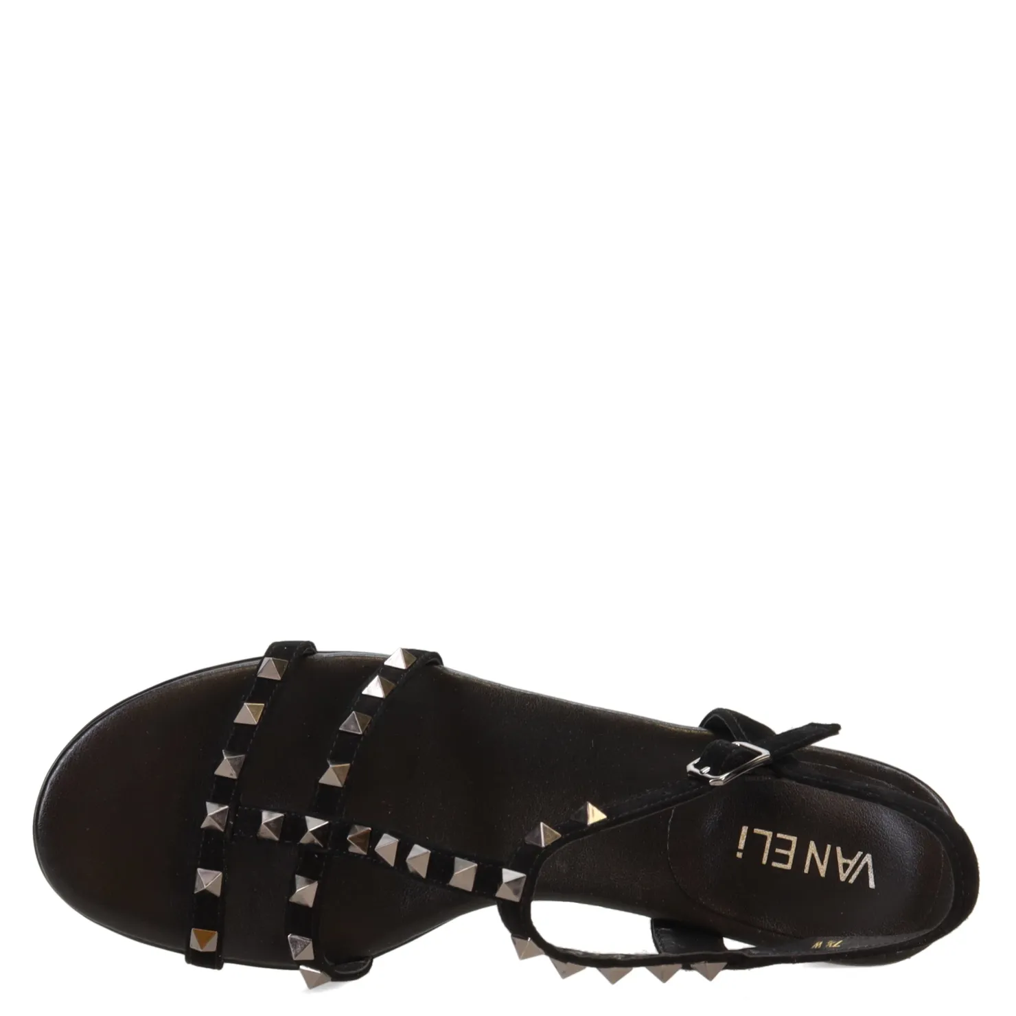 Heeled Sandals*Vaneli Women's , Brunel Sandal Black Suede
