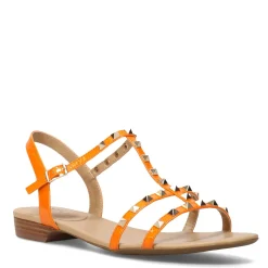 Heeled Sandals*Vaneli Women's , Brunel Sandal Orange Wrinkle Patent
