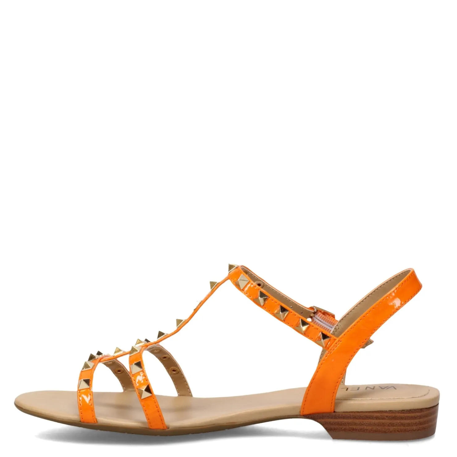 Heeled Sandals*Vaneli Women's , Brunel Sandal Orange Wrinkle Patent