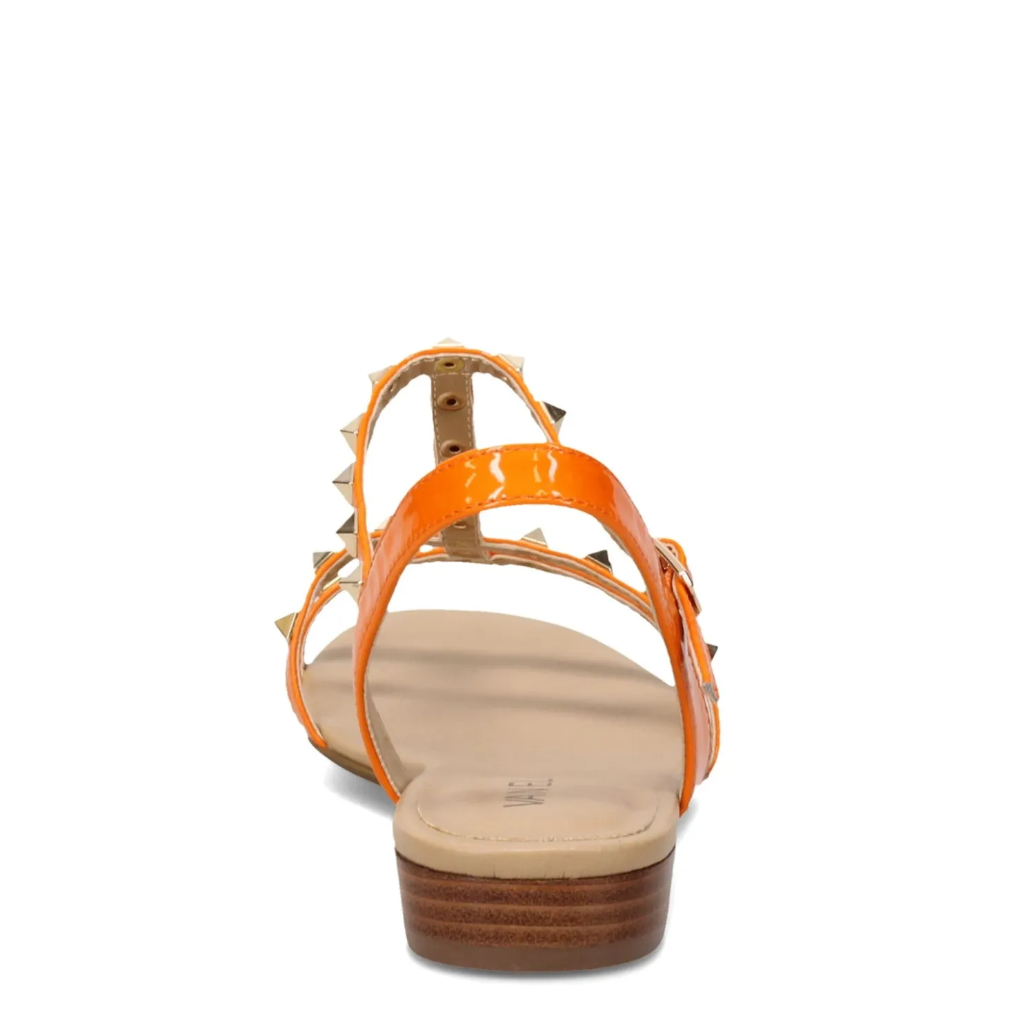 Heeled Sandals*Vaneli Women's , Brunel Sandal Orange Wrinkle Patent