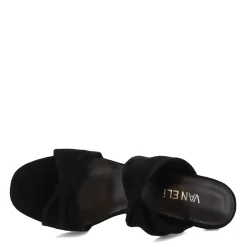 Heeled Sandals*Vaneli Women's , Lotty Sandal Black Suede