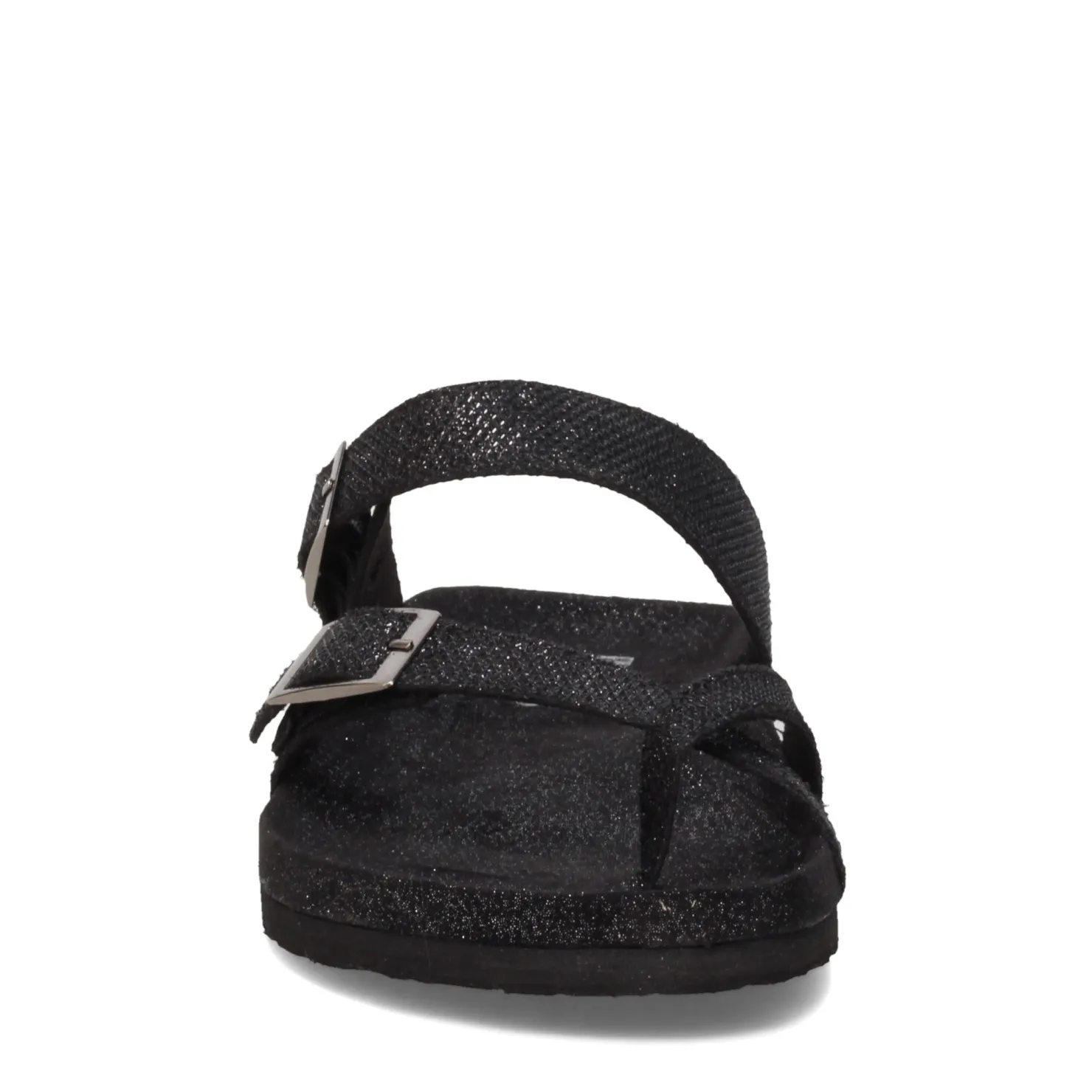 Footbed Sandals*White Mountain Women's , Gracie Sandal Black Glitter