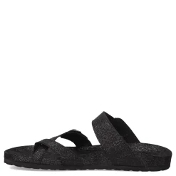 Footbed Sandals*White Mountain Women's , Gracie Sandal Black Glitter