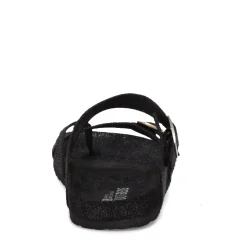 Footbed Sandals*White Mountain Women's , Gracie Sandal Black Glitter