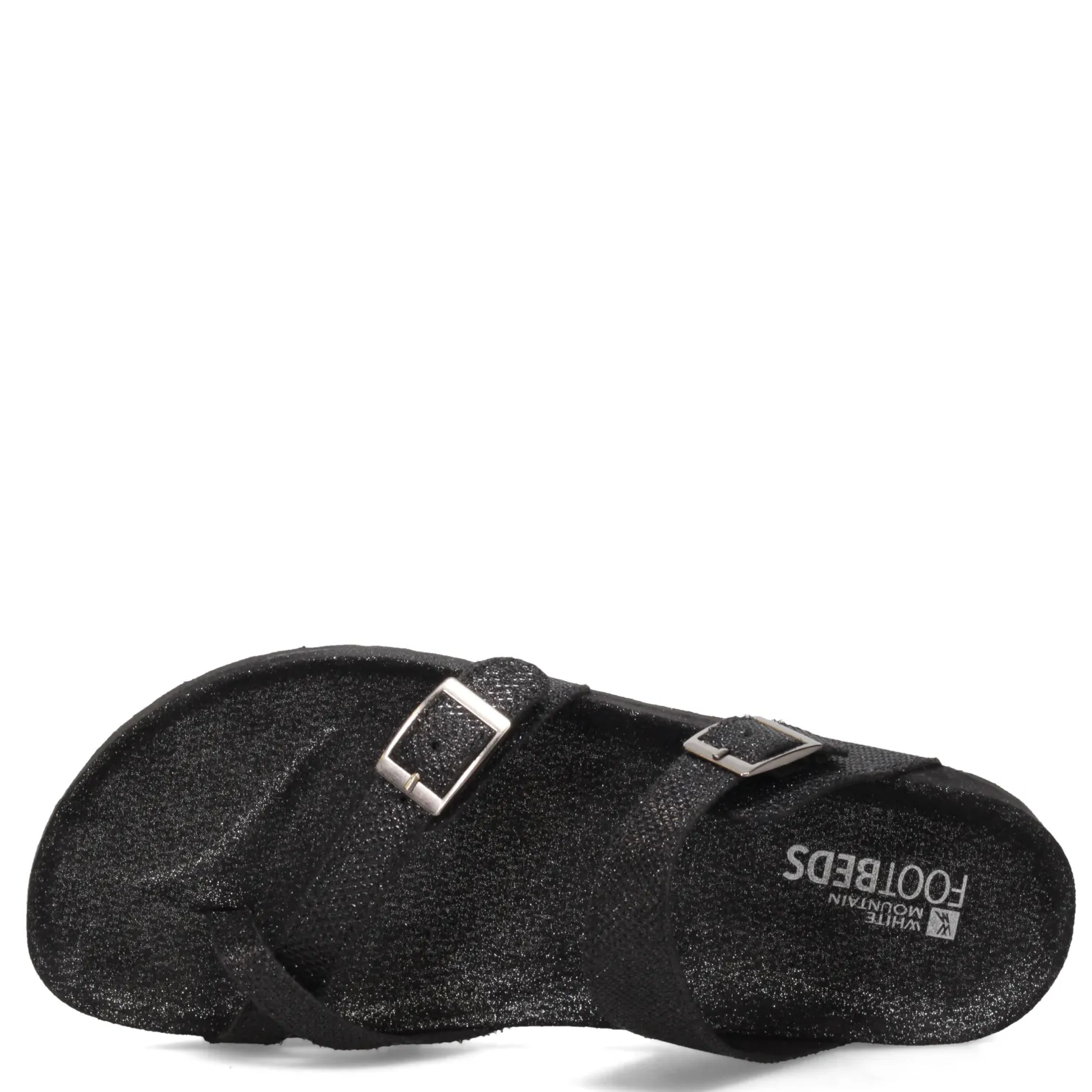 Footbed Sandals*White Mountain Women's , Gracie Sandal Black Glitter