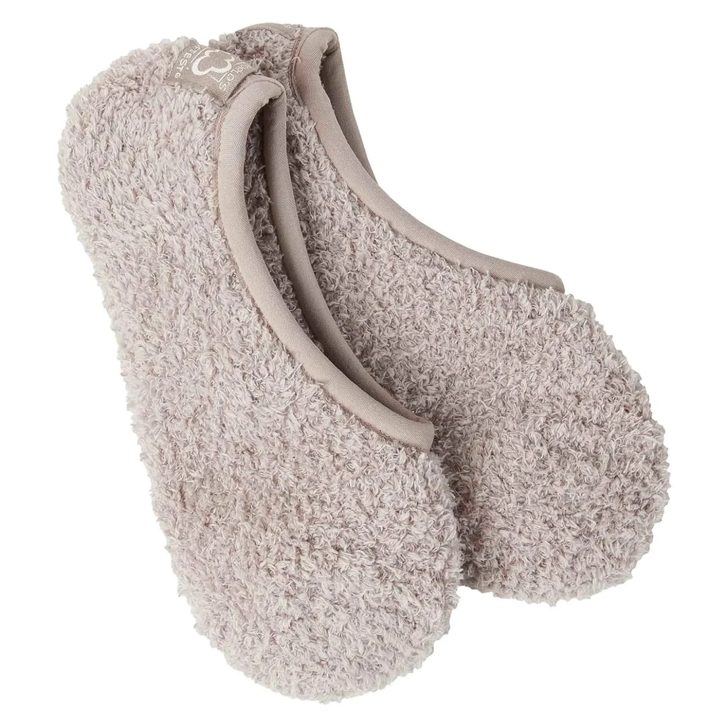 Socks*World's Softest Women's , Cozy Footsie Grippers Sock Taupe